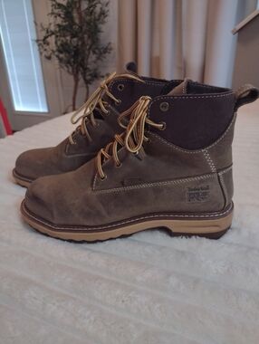 Timberland Pro Work Boots Womens 7W Leather Upper Steel (Alloy) Toe Waterproof